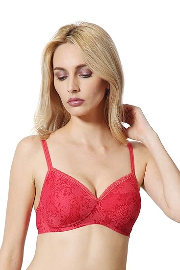 Van Heusen Women’s Cotton Padded Wireless Bra – Full Coverage, Anti-Bacterial, Breathable Perforated Cups
